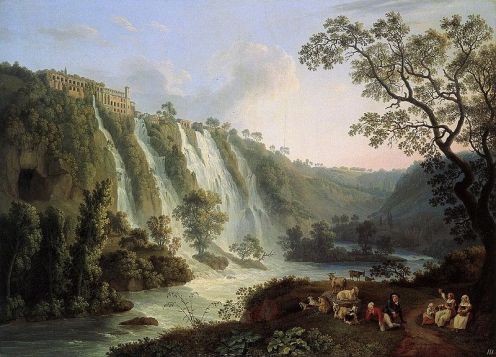 800px-Hackert,_Villa_des_Maecenas_und_Wasserfälle_in_Tivoli,_1783